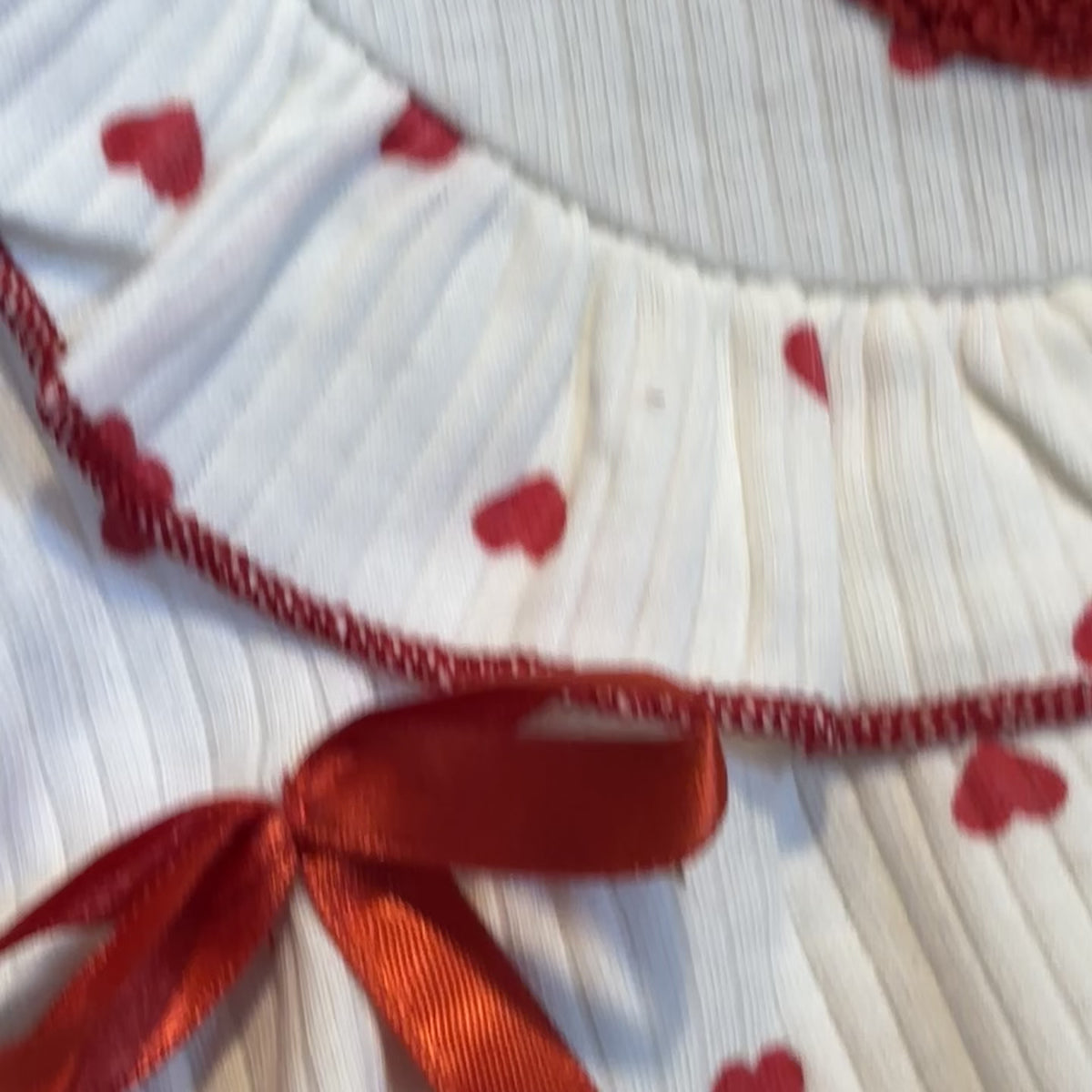 Baby Red Heart Ruffle Romper & Bow Headband 2PC Set