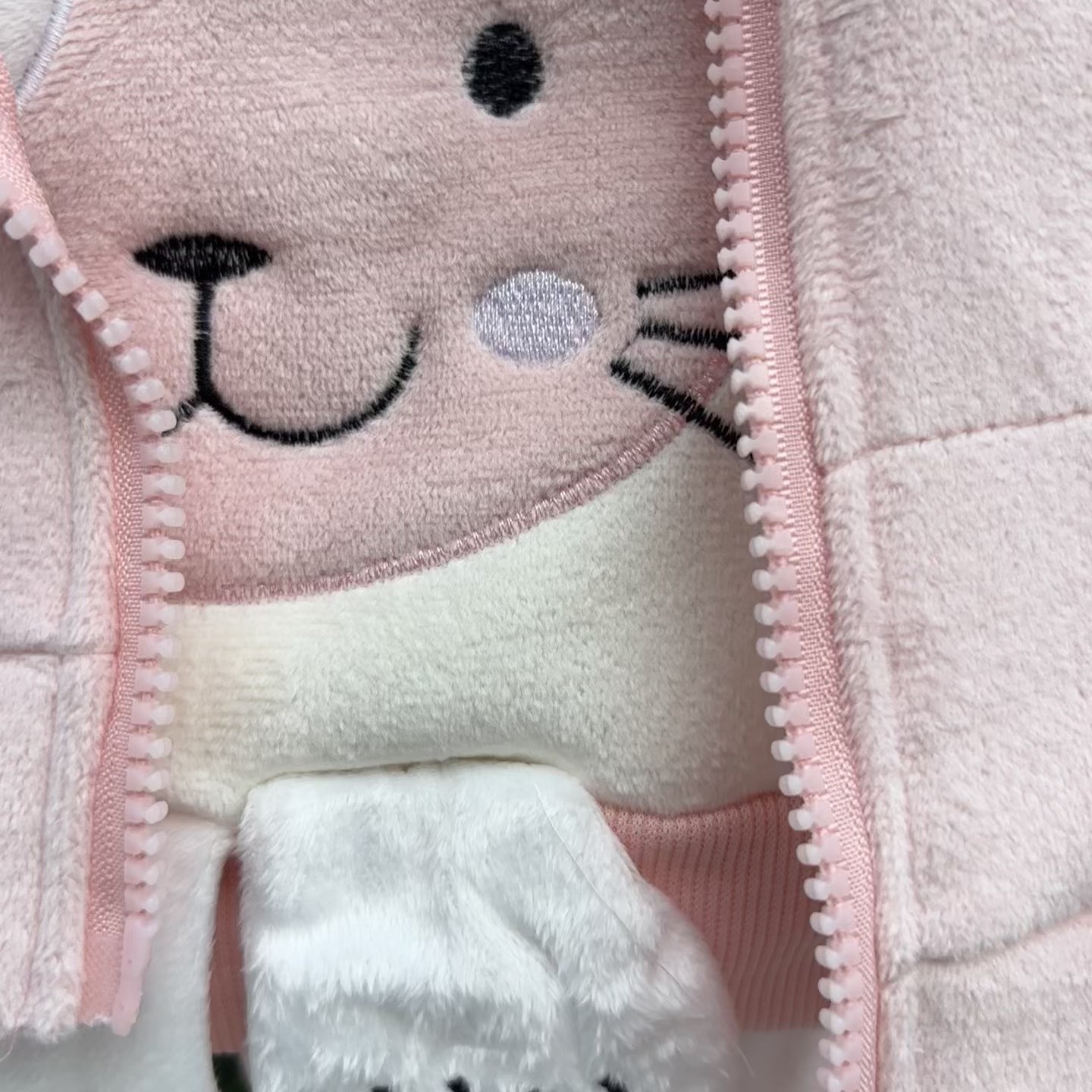 Cute Cat Velvet 3PC Hooded Vest Set