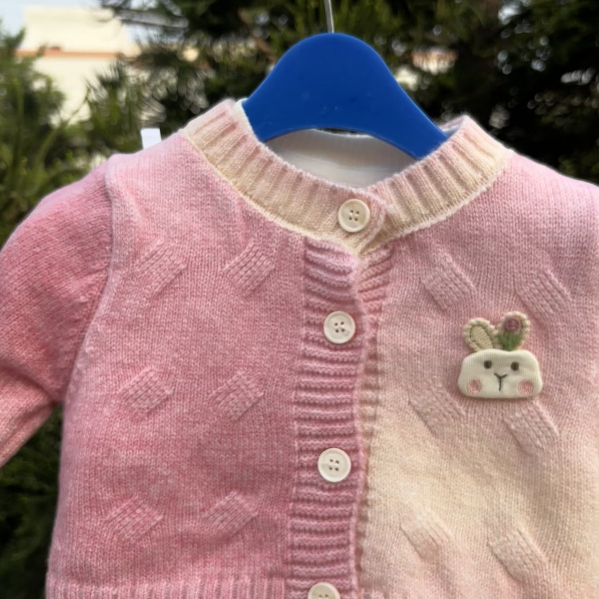 Girls Bunny Applique Knit Sweater & Tulle Frock 2PC Set