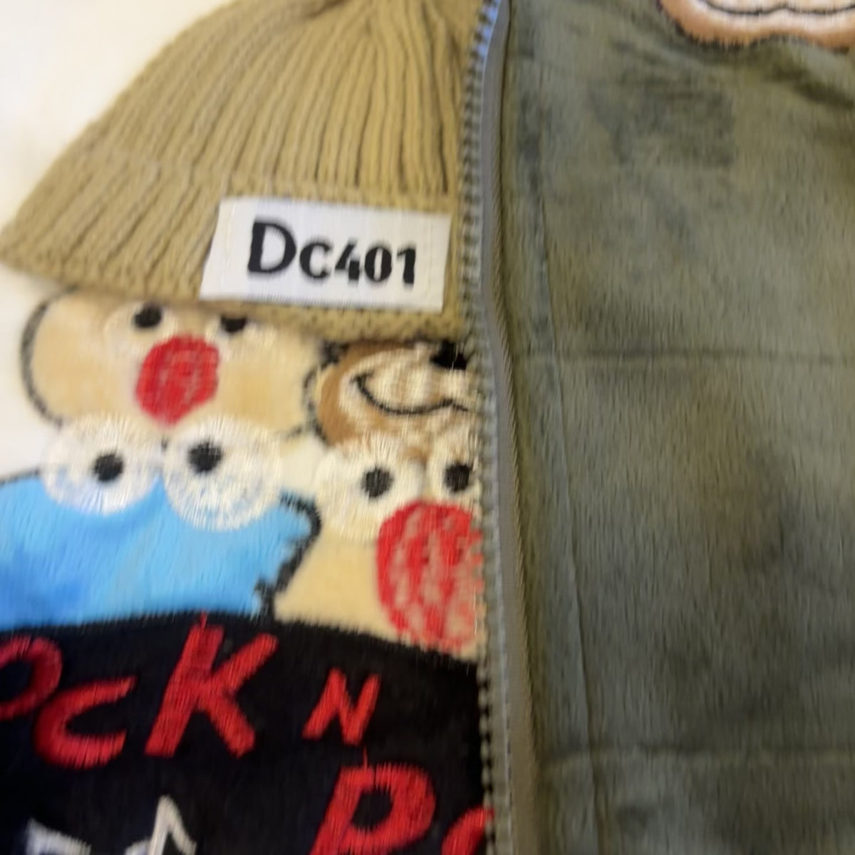 Kids Bear Patch Ear Hood Velvet Jacket & Trouser 3PC Suit