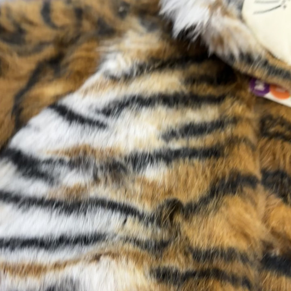Kids Tiger Hooded Fur Jacket