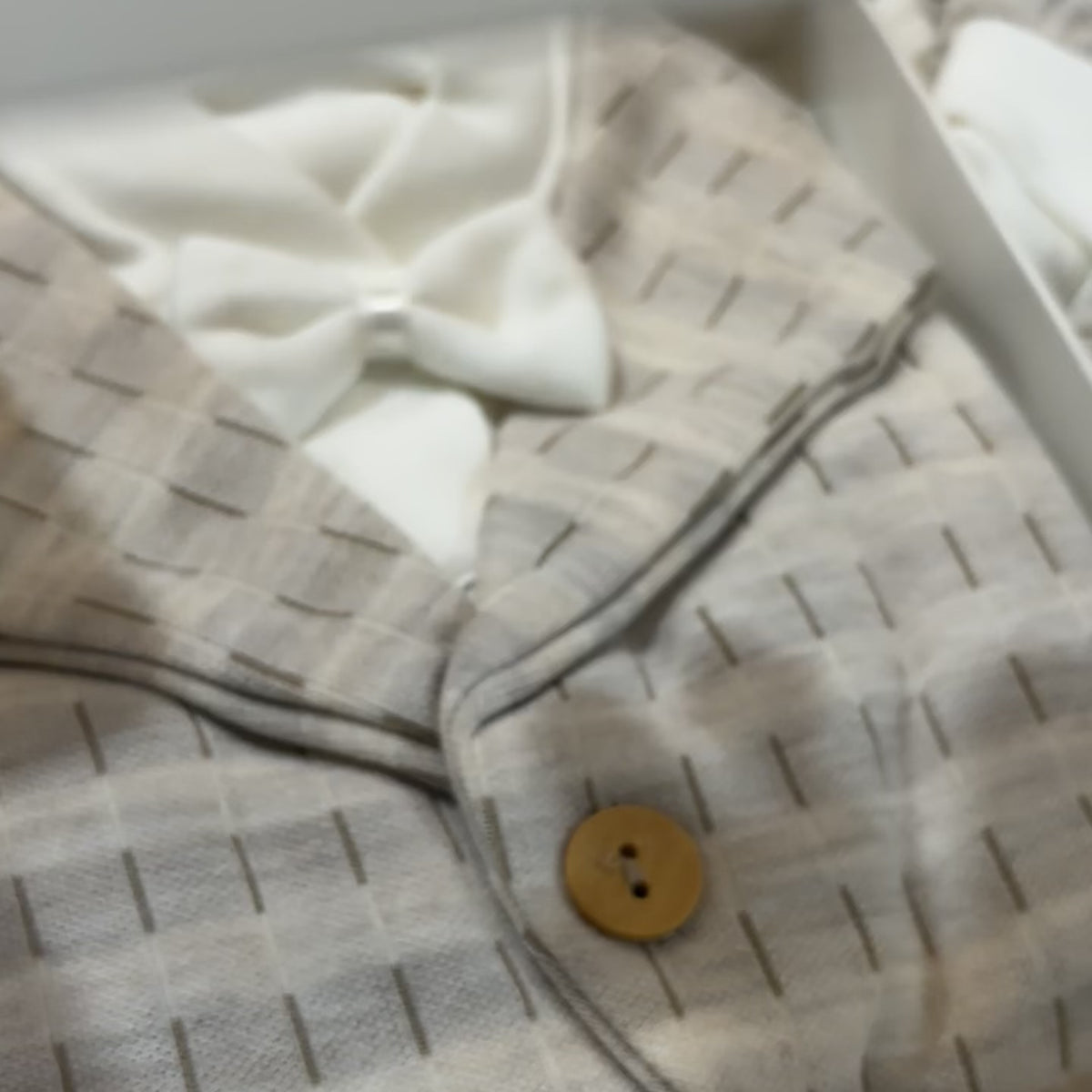 Baby Beige Textured Waistcoat Shirt & Footed Trouser 5PC Starter Set