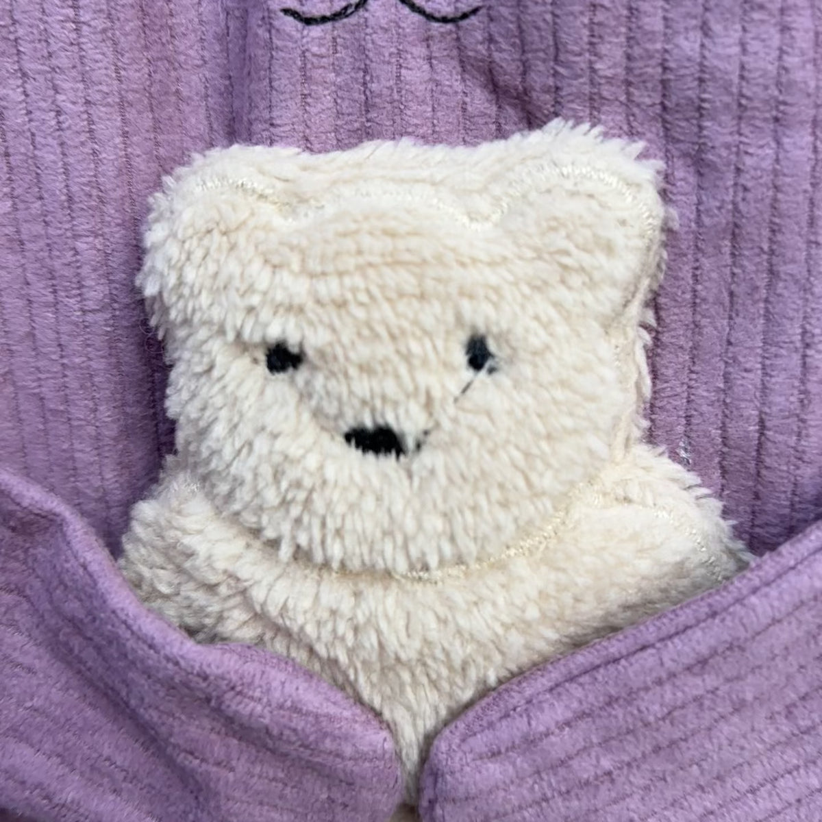 Baby Bear Hooded Corduroy Romper
