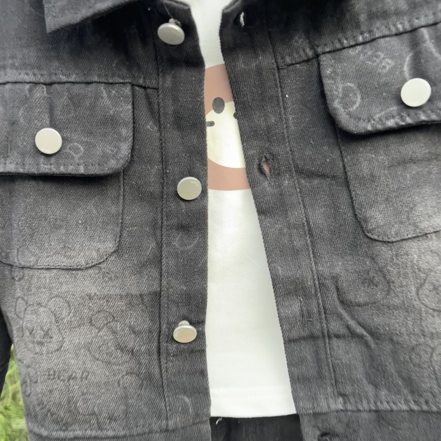 Boys Washed Denim Jacket, Bear Shirt & Pant 3PC Suit