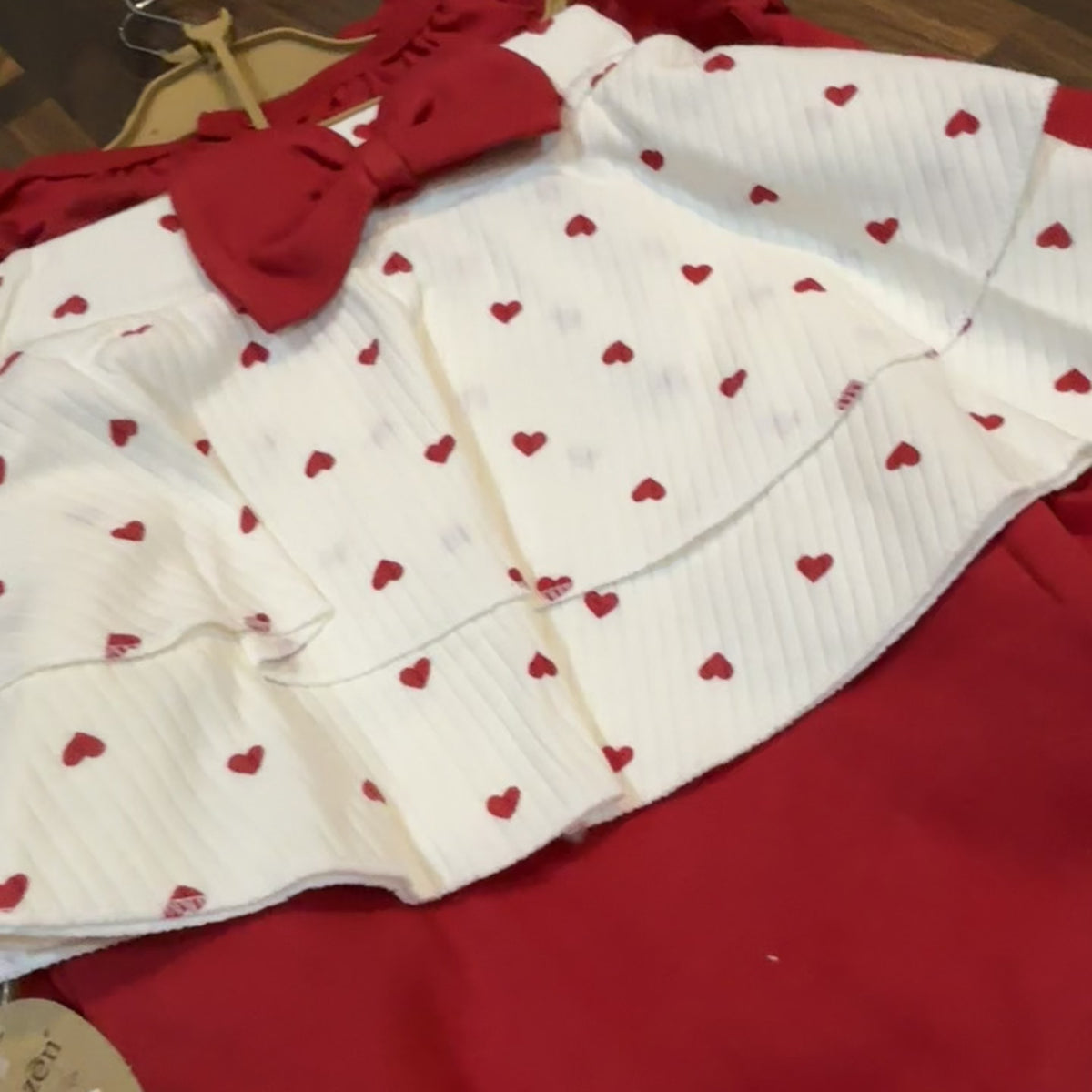Baby Heart Lace Bodysuit, Skirt & Socks 4PC Set