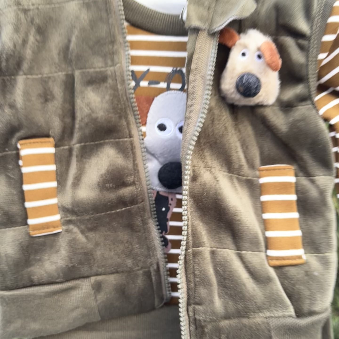 Kids Dog Ear Hooded Velvet Waistcoat, Shirt & Trouser 3PC Suit