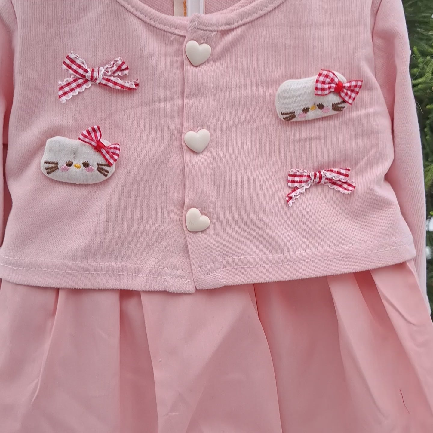 Sweet Bow Girls 2-Piece Frock Set – 2 Colors