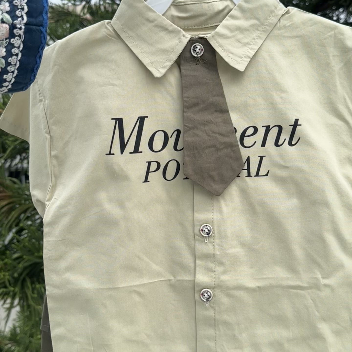 Boys Formal Shirt & Cargo Shorts Set with Tie