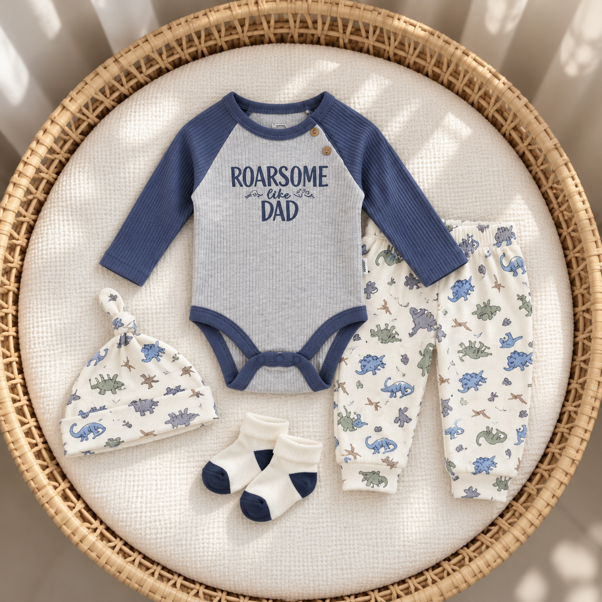 Faba Kids newborn 4PC bodysuit set - Blue