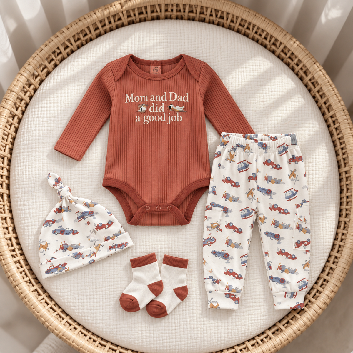 Faba Kids newborn 4PC bodysuit set - Orange