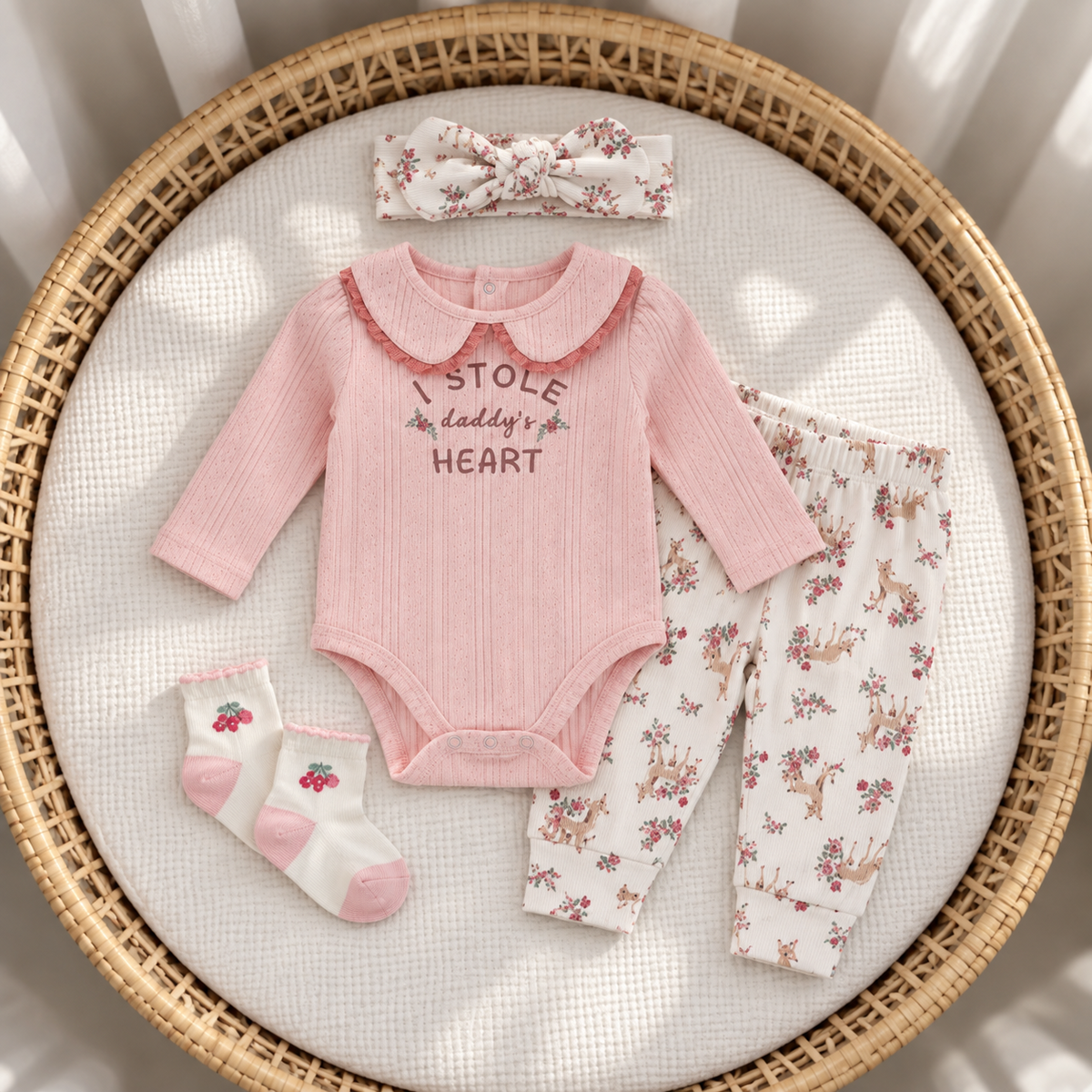 Faba Kids newborn 4PC bodysuit set - Pink