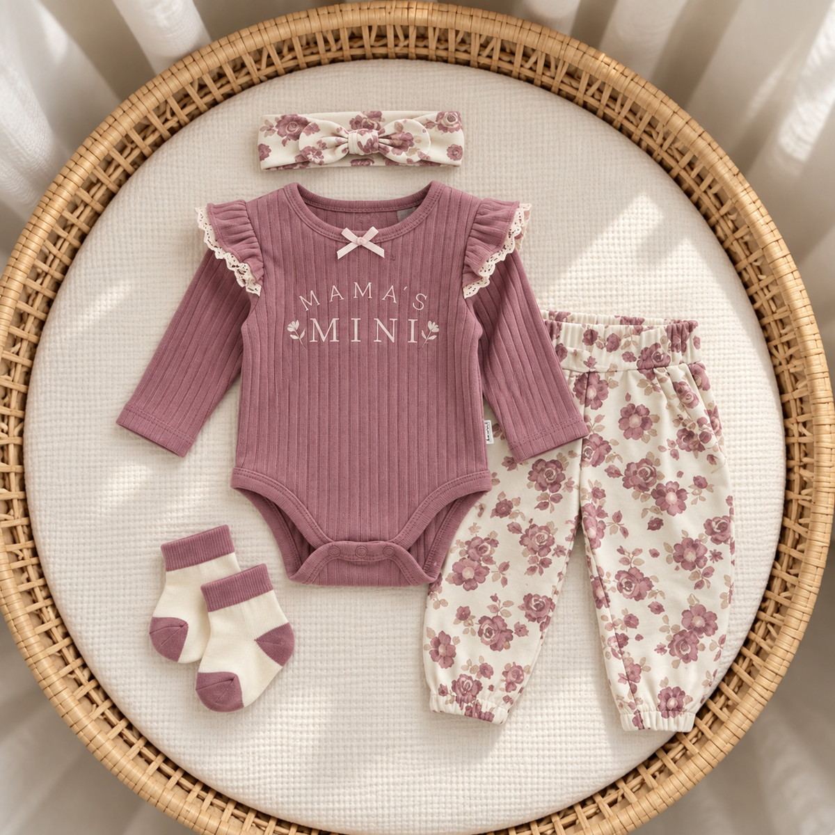 Faba Kids newborn 4PC bodysuit set - Purple